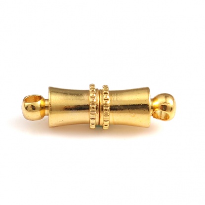 Picture of Copper Magnetic Clasps Gold Plated Cylinder 17mm( 5/8") x 5mm( 2/8"), 10 PCs