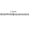 Image de Colliers en 304 Acier Inoxydable Chaîne Maille Forçat Argent Mat 41cm Long, Taille de chaîne: 2x1.5mm, 5 Pcs