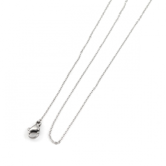 Bild von 304 Edelstahl Gliederkette Kette Halskette Silberfarbe 44cm lang, Kettengröße: 2x1mm, 5 Strange