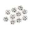 Picture of Zinc Based Alloy Spacer Beads Four Leaf Clover Antique Silver 6mm x 6mm, Hole: Approx 1.4mm, 100 PCs
