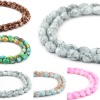 Immagine di Vetro Perline Ovale Multicolore Intagliato Circa 11mm x 9mm, Foro: Circa 1.3mm, lunghezza: 76cm, 1 Filo (Circa 70 Pezzi/Treccia)