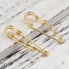 Picture of Iron Based Alloy Safety Pin Brooches Connectors Findings Gold Plated 3 Loops 50mm(2") x 17mm( 5/8"), 10 PCs