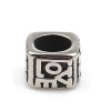 Immagine di 316 Acciaio inossidabile Colata Perline Rettangolo Argento Antico Lettere " LOVE " 10mm x 7mm, Buco: Circa 6.4mm, 1 Pz