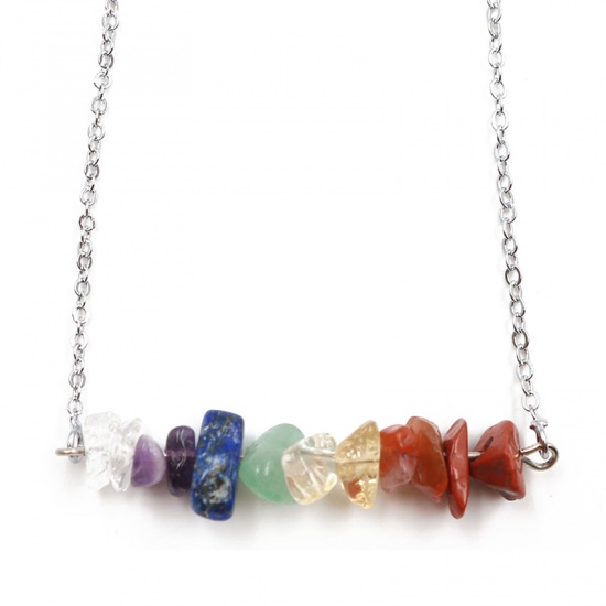 Picture of Gemstone ( Natural ) Necklace Multicolor 45cm(17 6/8") long, 1 Piece