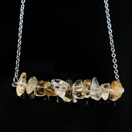 Picture of Crystal ( Natural ) Necklace Yellow 45cm(17 6/8") long, 1 Piece