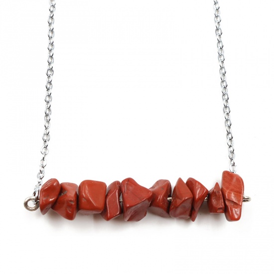 Picture of Stone ( Natural ) Necklace Red 45cm(17 6/8") long, 1 Piece