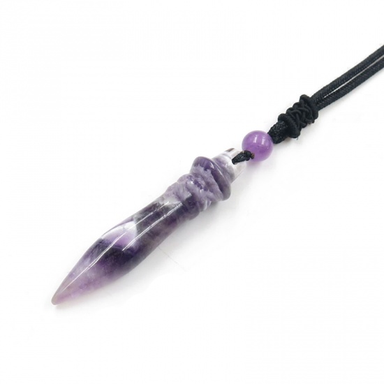 Picture of Crystal ( Natural ) Necklace Purple Scepter 66cm(26") long, 1 Piece