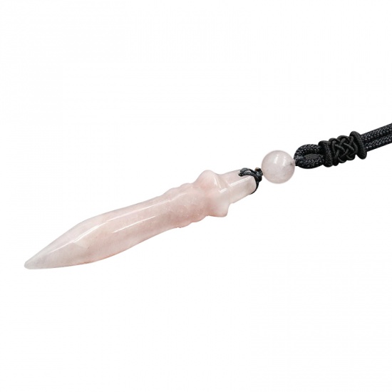 Picture of Crystal ( Natural ) Necklace Light Pink Scepter 66cm(26") long, 1 Piece