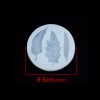 Bild von Silikon Gießform Rund Weiß Blätter 8.5cm D., 1 Stück