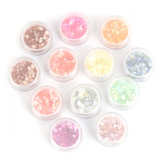 Picture of Shell Resin Jewelry Craft Filling Material Mixed Color 28mm Dia., 1 Set ( 12 PCs/Set)