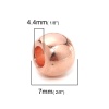 Immagine di Lega di Zinco Separatori Perline Tamburo Oro Rosa Circa 10mm x 7mm, Foro:Circa 4.4mm, 30 Pz