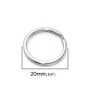 Picture of Iron Based Alloy Keychain & Keyring Silver Tone Round 20mm Dia, 50 PCs