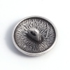 Bild von Zinklegierung Ösenknöpfe Einzeln Loch Rund Antik Silber Gefüllt Filigran Geschnitzt 17mm D., 10 Stück