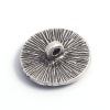 Picture of Zinc Based Alloy Sewing Shank Buttons Single Hole Round Antique Silver Filled Mermaid Carved 19mm Dia., 5 PCs