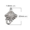 Picture of Zinc Based Alloy Ocean Jewelry Charms Fish Animal Antique Silver 20mm x 15mm, 60 PCs