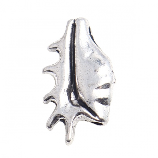 Picture of Zinc Based Alloy Ocean Jewelry Beads Conch/ Sea Snail Antique Silver 16mm x 9mm, Hole: Approx 1.4mm, 50 PCs