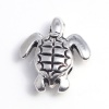 Picture of Zinc Based Alloy Ocean Jewelry Beads Sea Turtle Animal Antique Silver 18mm x 16mm, Hole: Approx 1.8mm, 30 PCs