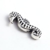 Picture of Zinc Based Alloy Ocean Jewelry Beads Seahorse Animal Antique Silver 20mm x 10mm, Hole: Approx 1.4mm, 50 PCs