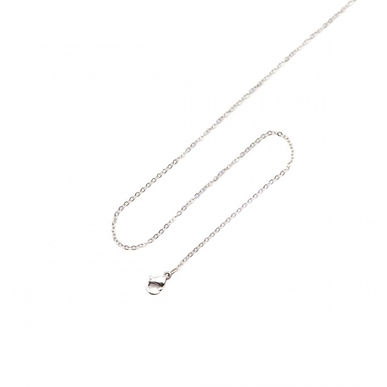 Bild von 316 Edelstahl Gliederkette Kette Halskette Oval Silberfarbe 45cm lang, Kettengröße: 1.1mm, 10 Strange