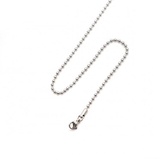 Bild von 316 Edelstahl Kugelkette Kette Halskette Silberfarbe 61.5cm lang, Kettengröße: 2.3mm, 10 Strange