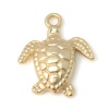 Picture of Zinc Based Alloy Ocean Jewelry Charms Sea Turtle Animal Matt Real Gold Plated 17mm x 17mm, 10 PCs