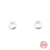 Picture of Sterling Silver Ear Post Stud Earrings Silver Round Spiral 5mm x 5mm, Post/ Wire Size: (21 gauge), 1 Pair