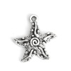 Picture of Zinc Based Alloy Ocean Jewelry Charms Star Fish Antique Silver 20mm x 18mm, 50 PCs