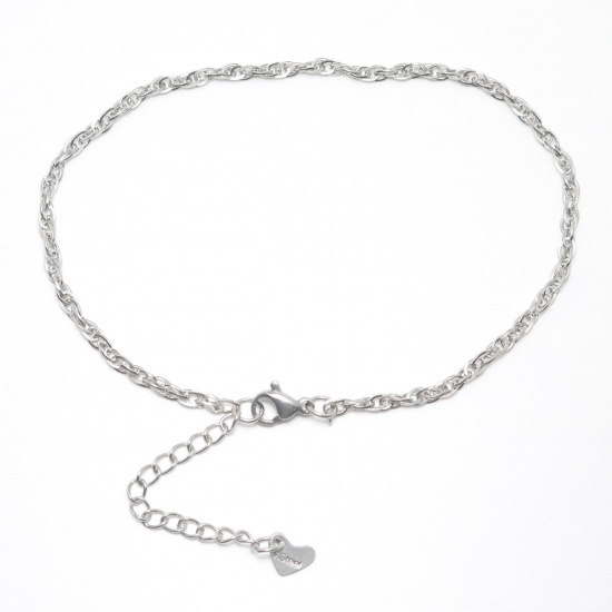 Picture of 304 Stainless Steel Anklet Silver Tone 22.8cm(9") long, 1 Piece