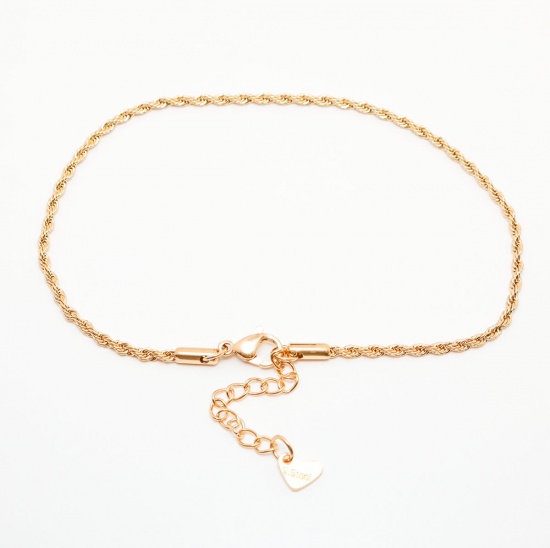 Picture of 304 Stainless Steel Anklet Gold Plated 22.8cm(9") long, 1 Piece