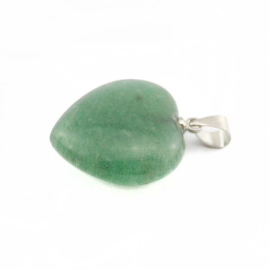 Picture of Green Aventurine ( Natural ) Charms Heart 23mm x 20mm, 2 PCs
