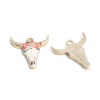Picture of Zinc Based Alloy Charms Cow Animal Gold Plated Multicolor Enamel 22mm x 21mm, 10 PCs