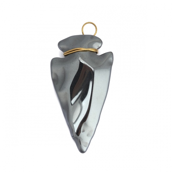 Bild von (Klasse A) Hämatit Anhänger Metallgrau Pfeilspitze 5.1cm x 2.5cm, 1 Stück