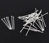 Picture of Alloy Head Pins Silver Plated 24mm(1") long, 0.7mm (21 gauge), 700 PCs