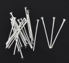 Picture of Alloy Head Pins Silver Plated 30mm(1 1/8") long, 0.7mm (21 gauge), 450 PCs