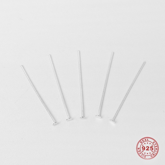 Picture of Sterling Silver Head Pins Silver 20mm( 6/8") long, 0.5mm (24 gauge), 1 Gram (Approx 20-21 PCs)