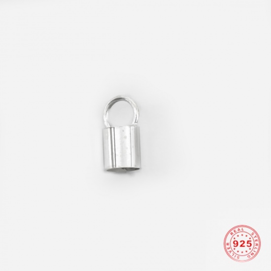 Picture of Sterling Silver Cord End Caps Cylinder Silver (Fits 2.6mm Cord) 7mm x 3mm, 1 Gram (Approx 7-8 PCs)