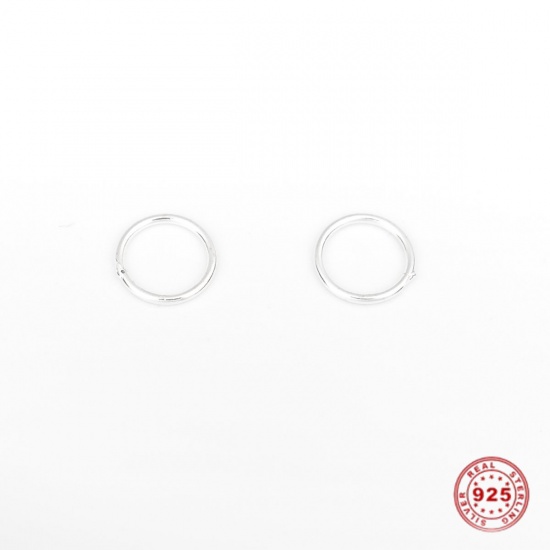 Picture of 0.8mm Sterling Silver Closed Soldered Jump Rings Findings Round Silver 8mm Dia., 1 Gram (Approx 8-9 PCs)