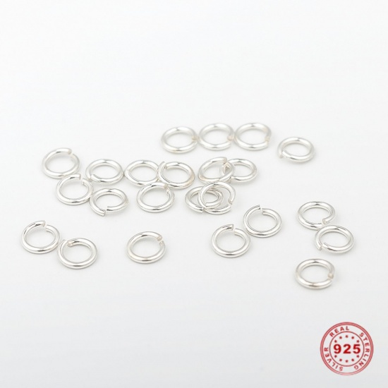 Picture of 1mm Sterling Silver Open Jump Rings Findings Round Silver 6mm Dia., 1 Gram (Approx 7-8 PCs)
