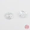 Picture of Sterling Silver Beads Caps Flower Silver Hollow (Fit Beads Size: 10mm Dia.) 7mm x 7mm, 1 Gram (Approx 6-7 PCs)
