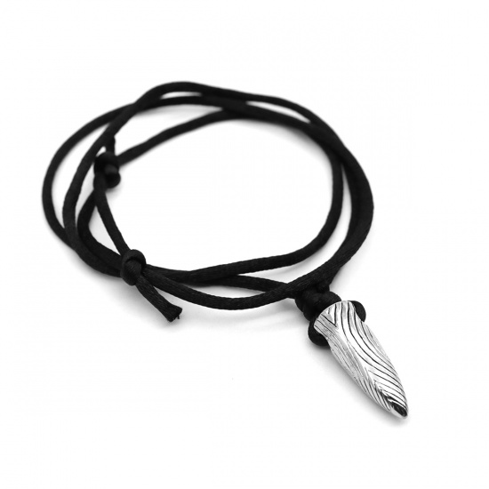 Picture of Stainless Steel & Nylon Men Necklace Antique Silver Bullet 75cm(29 4/8") long, 1 Piece