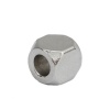 Immagine di 304 Acciaio Inossidabile Perline Quadrato Tono Argento 6mm x 6mm, Buco: Circa 3.2mm, 30 Pz