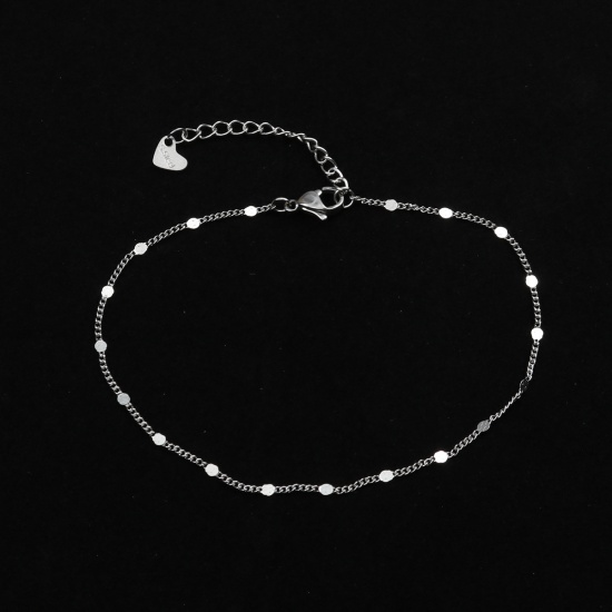 Picture of 304 Stainless Steel Anklet Silver Tone 22cm(8 5/8") long, 1 Piece