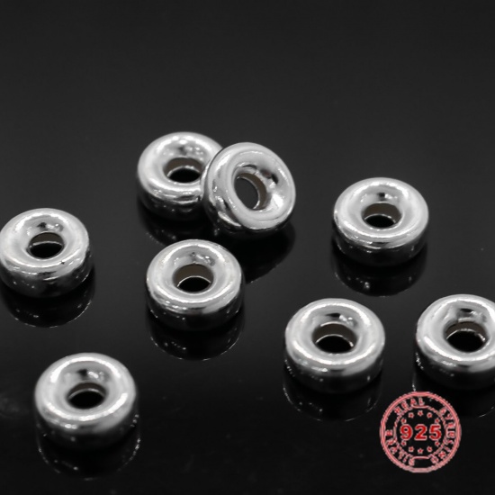 Picture of Sterling Silver Spacer Beads Wheel Silver About 9mm Dia., Hole:Approx 3mm, 2 PCs