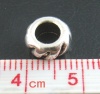 ヨーロッパ風 大穴 ビーズ 円形 銀古美 約9mm直径、穴：約5.0mm、60 個 の画像