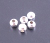 Image de 500 pcs Perles Intercalaires Argenté Lisse Ronde Taille de Trous: 1.7mm, 4mm Dia.