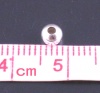Image de 500 pcs Perles Intercalaires Argenté Lisse Ronde Taille de Trous: 1.7mm, 4mm Dia.
