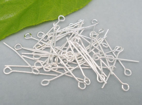 Bild von Versilbert Nietstifte Kettelstifte mit Öse 26x0.7mm.Verkauft eine Packung mit 600