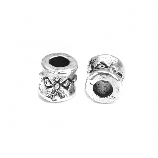 Picture of Zinc Based Alloy Spacer Beads Cylinder Antique Silver Rhombus 4mm x 4mm, Hole: Approx 1.7mm, 500 PCs