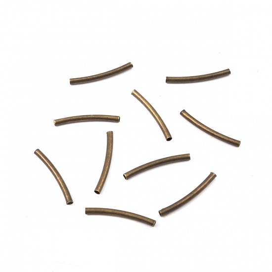 Picture of Copper Beads Tube Antique Bronze About 20mm Dia, Hole: Approx 1.4mm, 200 PCs