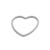 Picture of 304 Stainless Steel Frame Connectors Heart Silver Tone Hollow 20mm x 18mm, 20 PCs